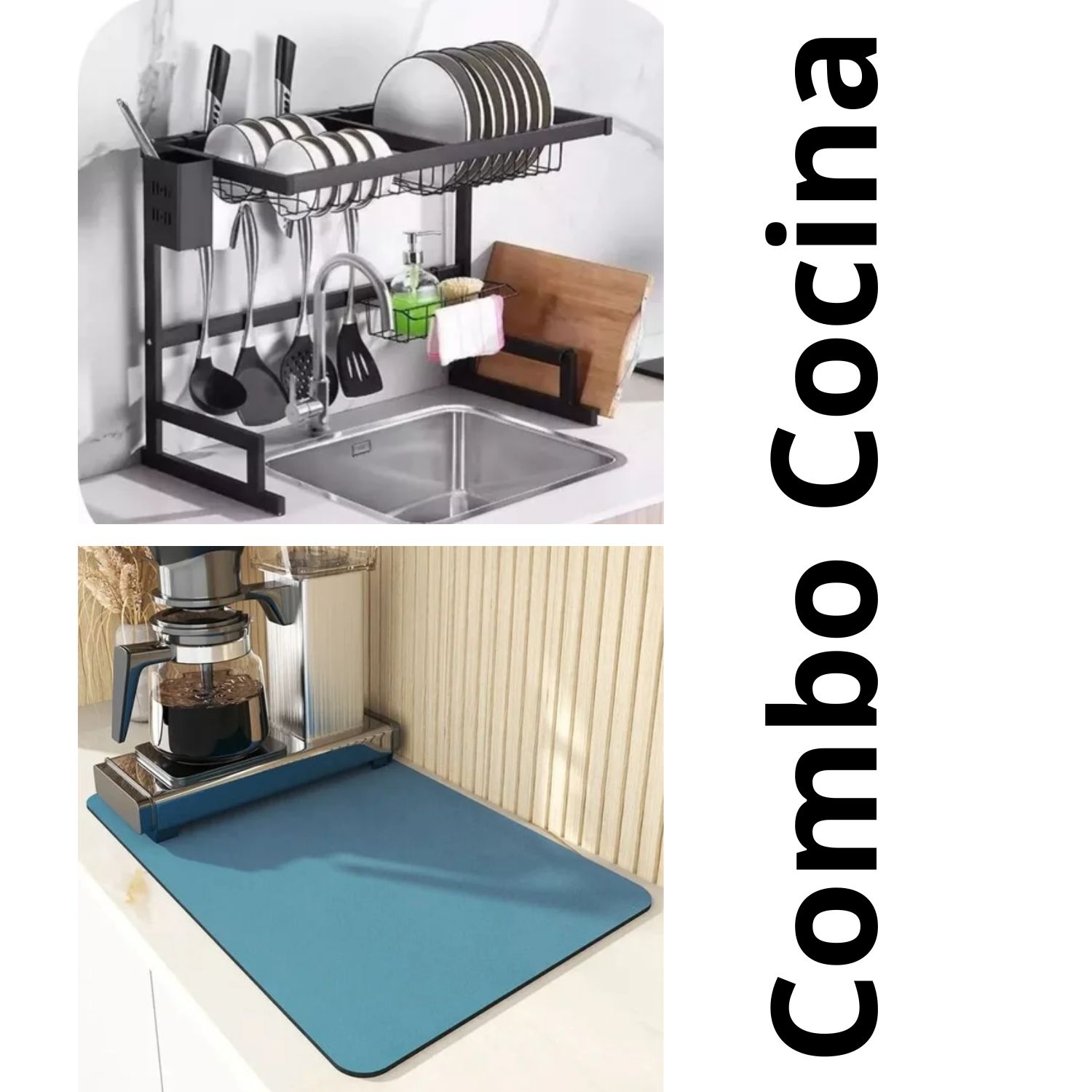 Combo escurridor 65cm+Tapete absorbente